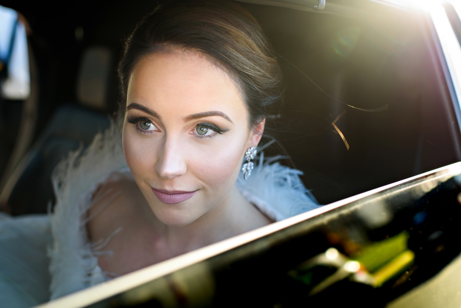 A bride on the way to the ceremony at northampton valley country club.